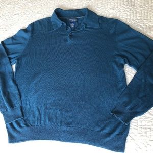 Italian Merino Wool Long Sleeve Collared Sweater